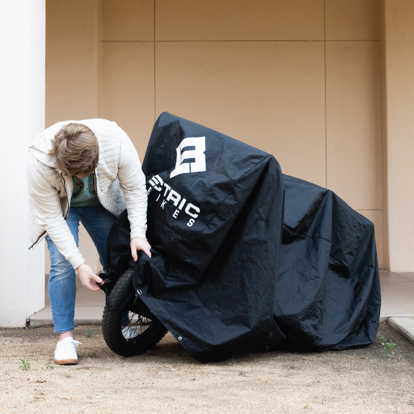 lectric ebikes bike cover on bike