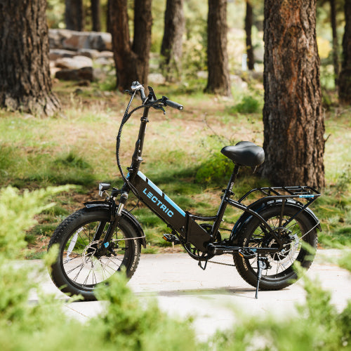 Black XP Lectric eBike in nature