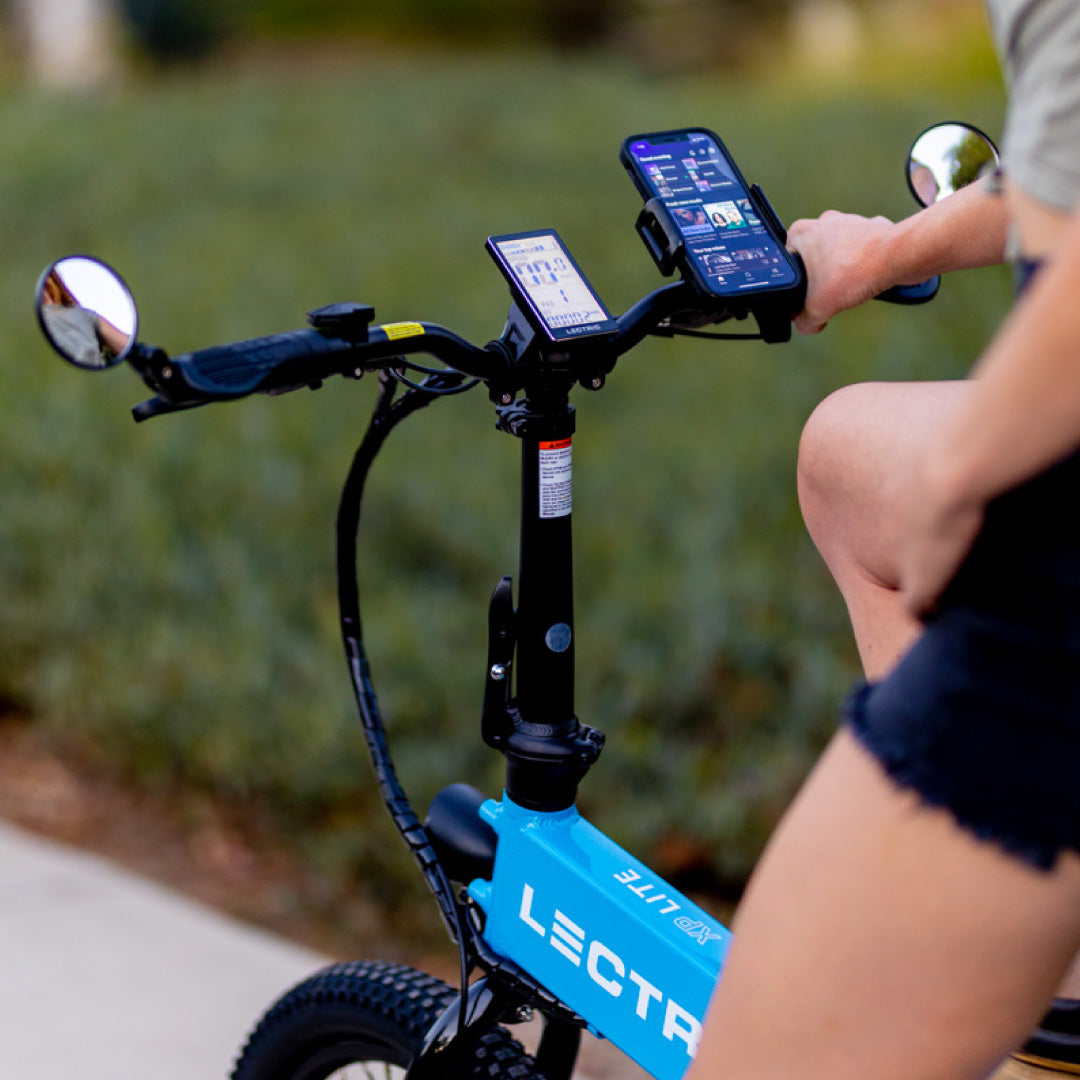 Lectric eBikes Pair of Mirrors Mounted on eBike Handlebars