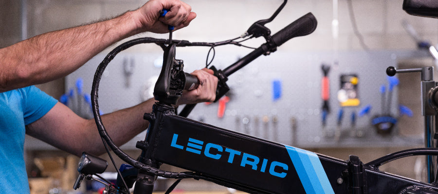 Bike Technician Servicing a Lectric eBike